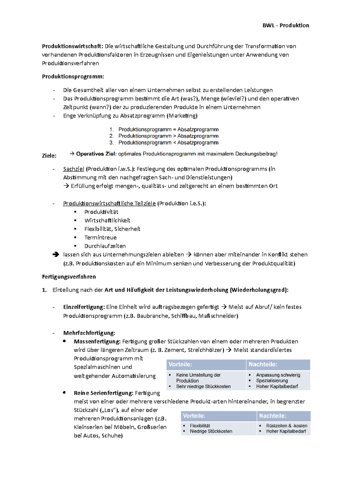Grundlagen Der Bwl Pdf Grundlagen der BWL - Produktion - BWL - Produktion