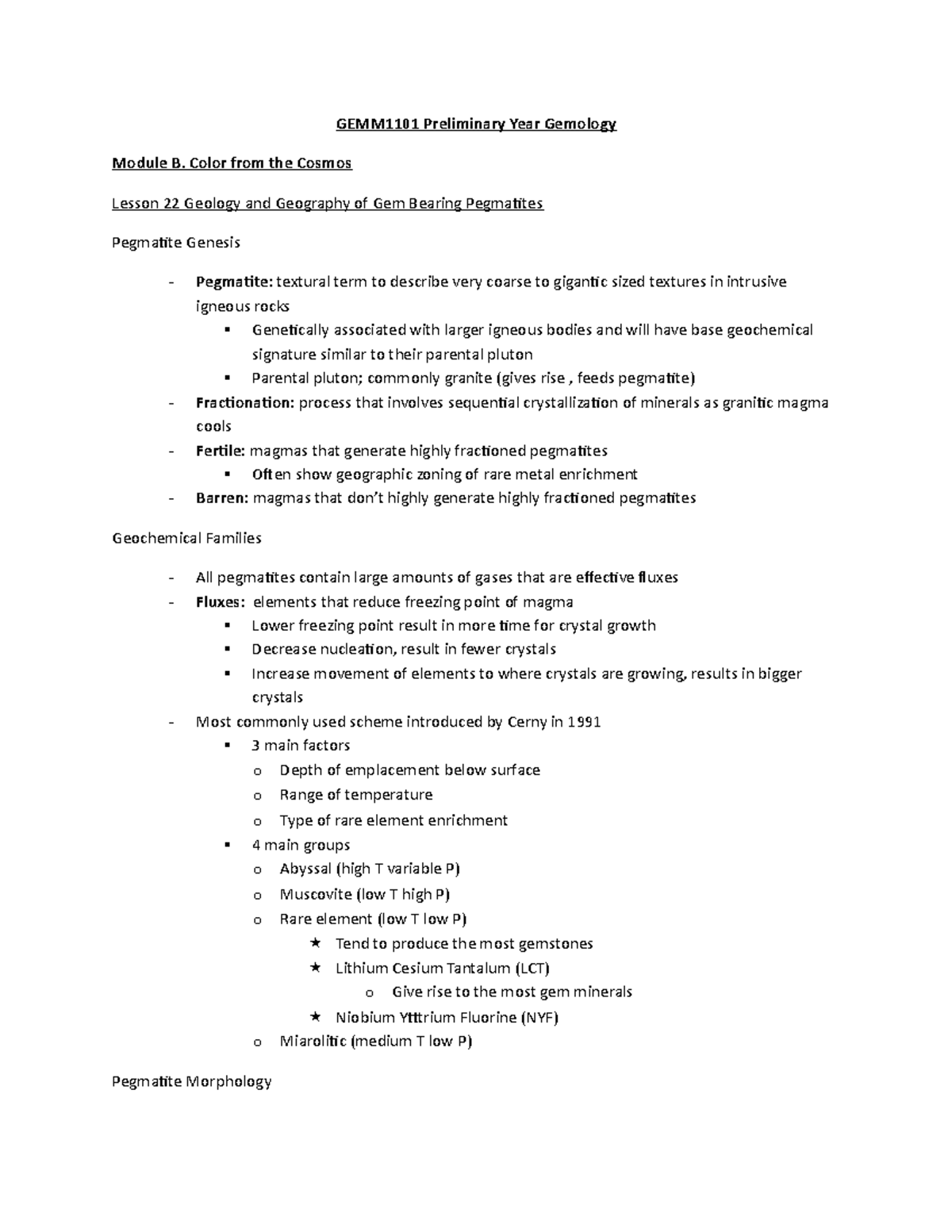 GEMM1101 Module B Lesson 22 Geology and Geography of Gem Bearing