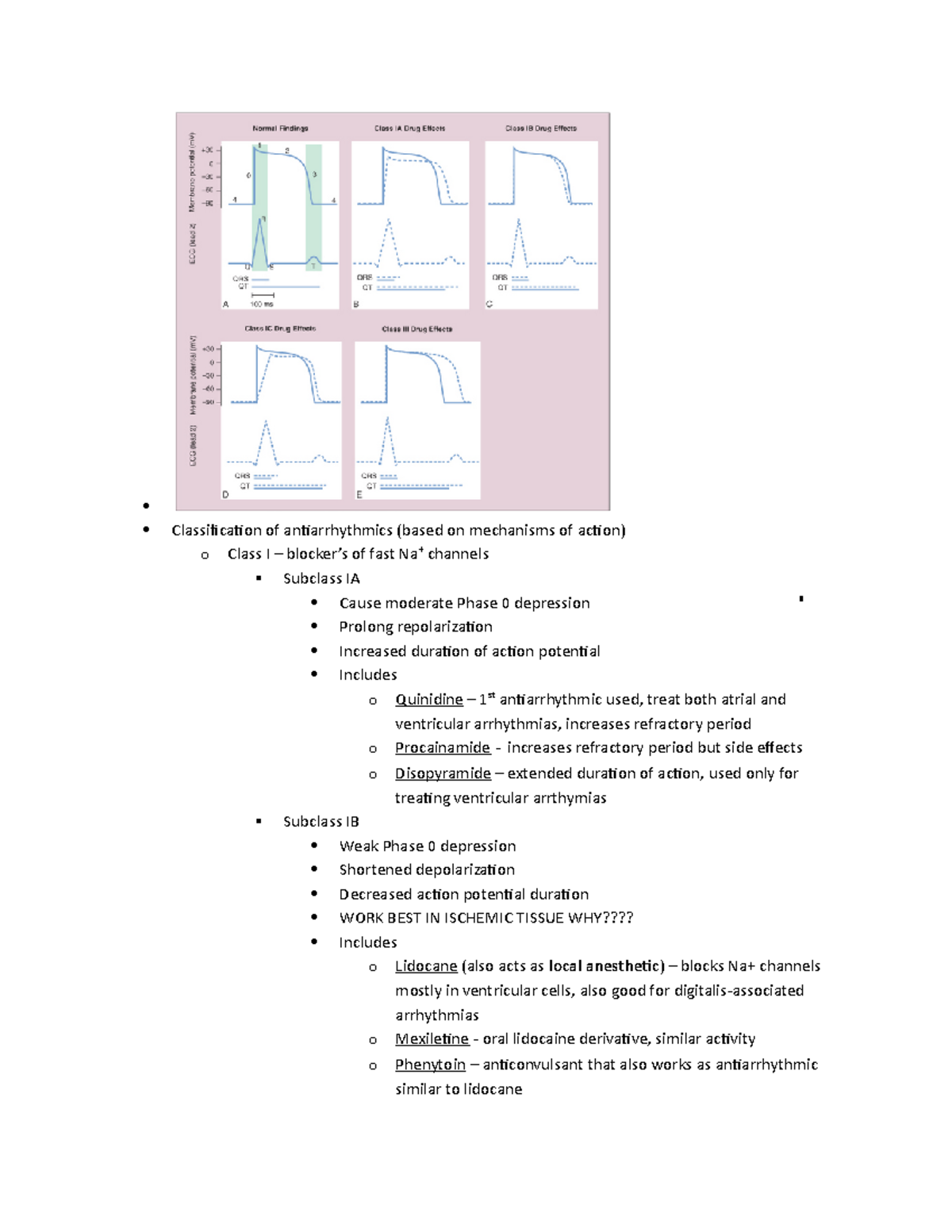 Chapter 11-Antiarrhythmic drugs-1 - Classification of antiarrhythmics ...