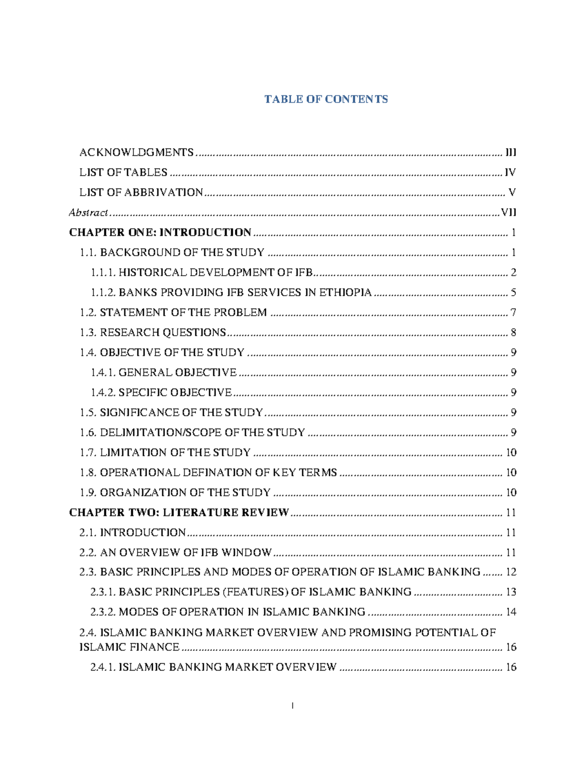 Contents - economic analaysis - I TABLE OF CONTENTS ACKNOWLDGMENTS ...