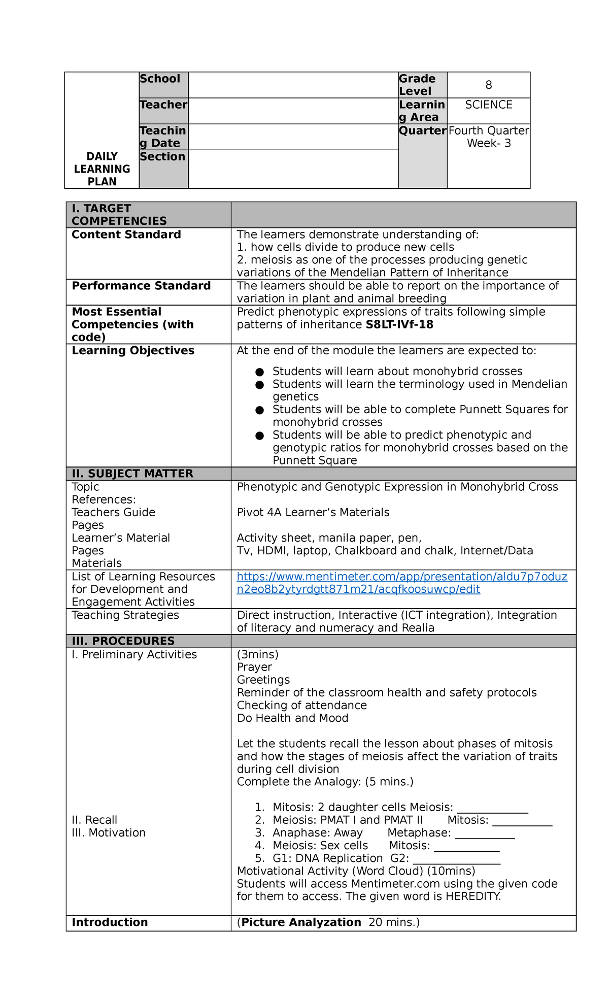 COT 2 Q4 2023-2023 - this is a copy of COT 1 sample IDEA format - DAILY ...