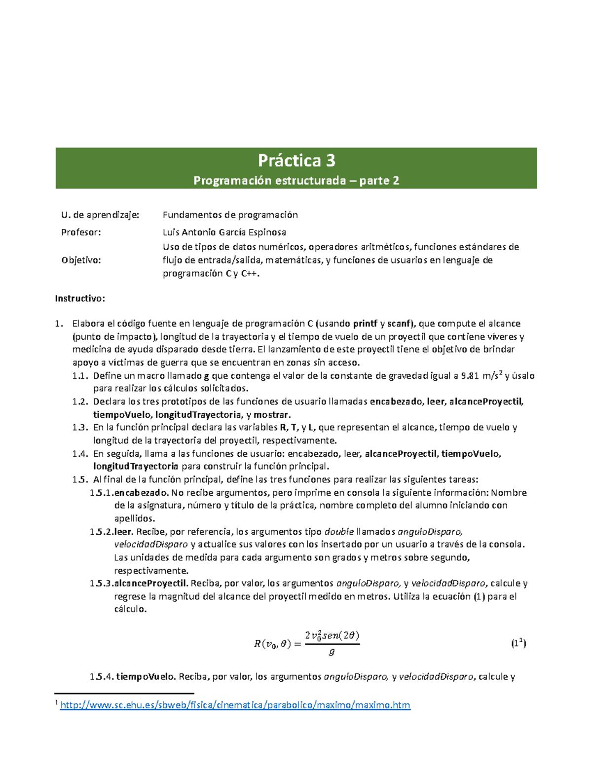 Practica 3 Prog Estructurada - Práctica 3 Programación estructurada ...