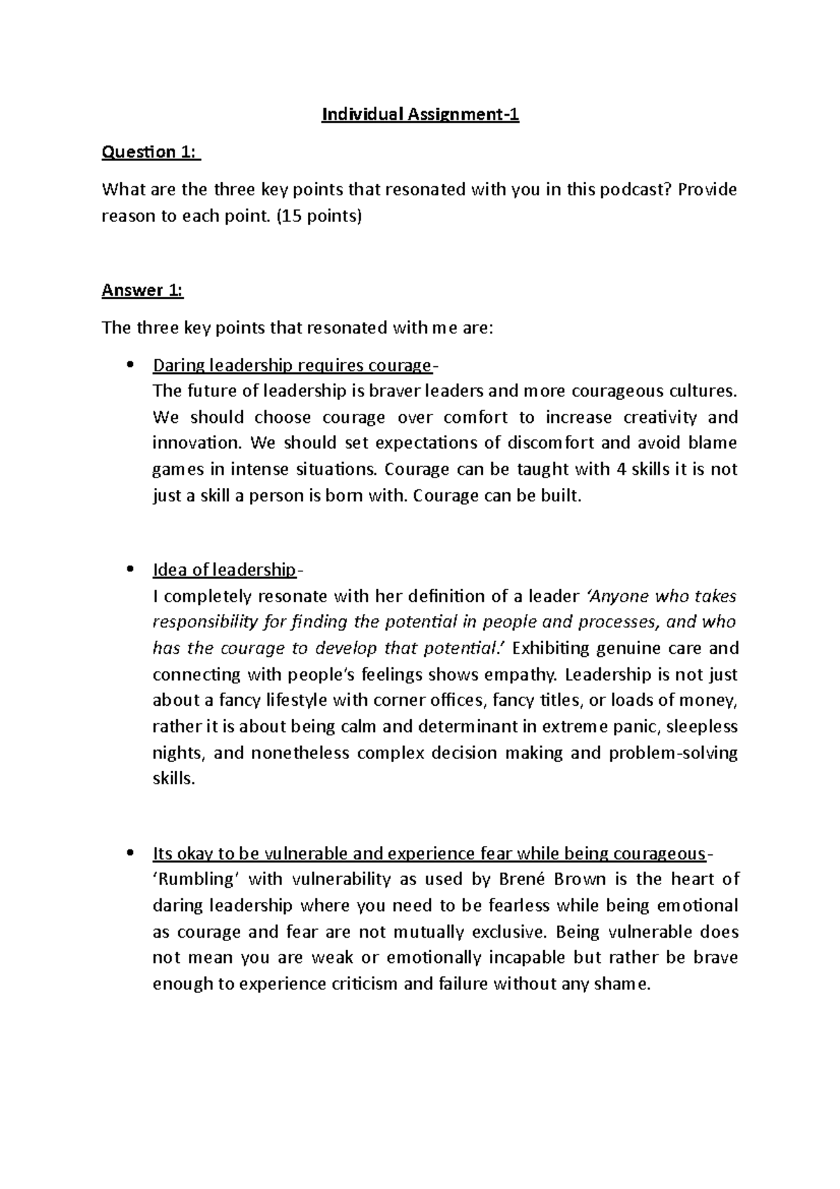 Individual assignment - Individual Assignment- Question 1: What are the ...