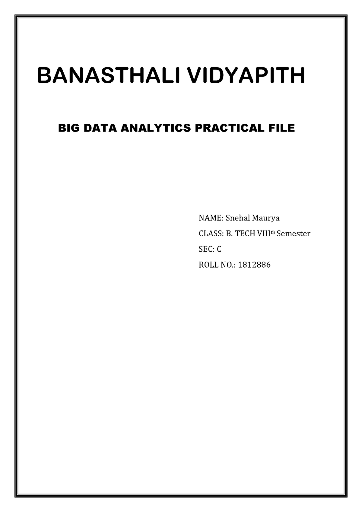 Pig Latin Practical - BANASTHALI VIDYAPITH BIG DATA ANALYTICS PRACTICAL ...