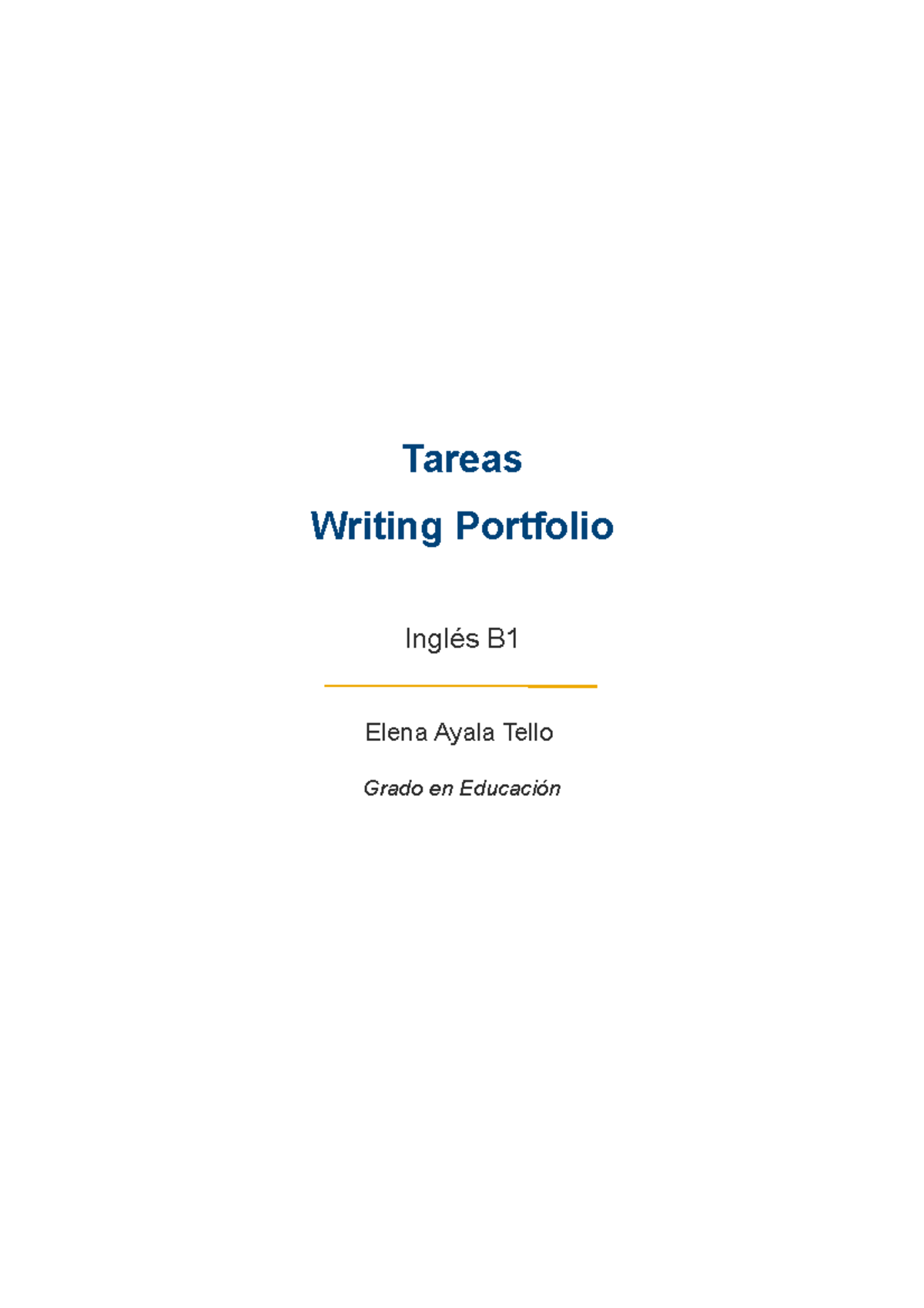 Writing+ Portfolio+2023-24 - Tareas Writing Portfolio Inglés B Elena ...