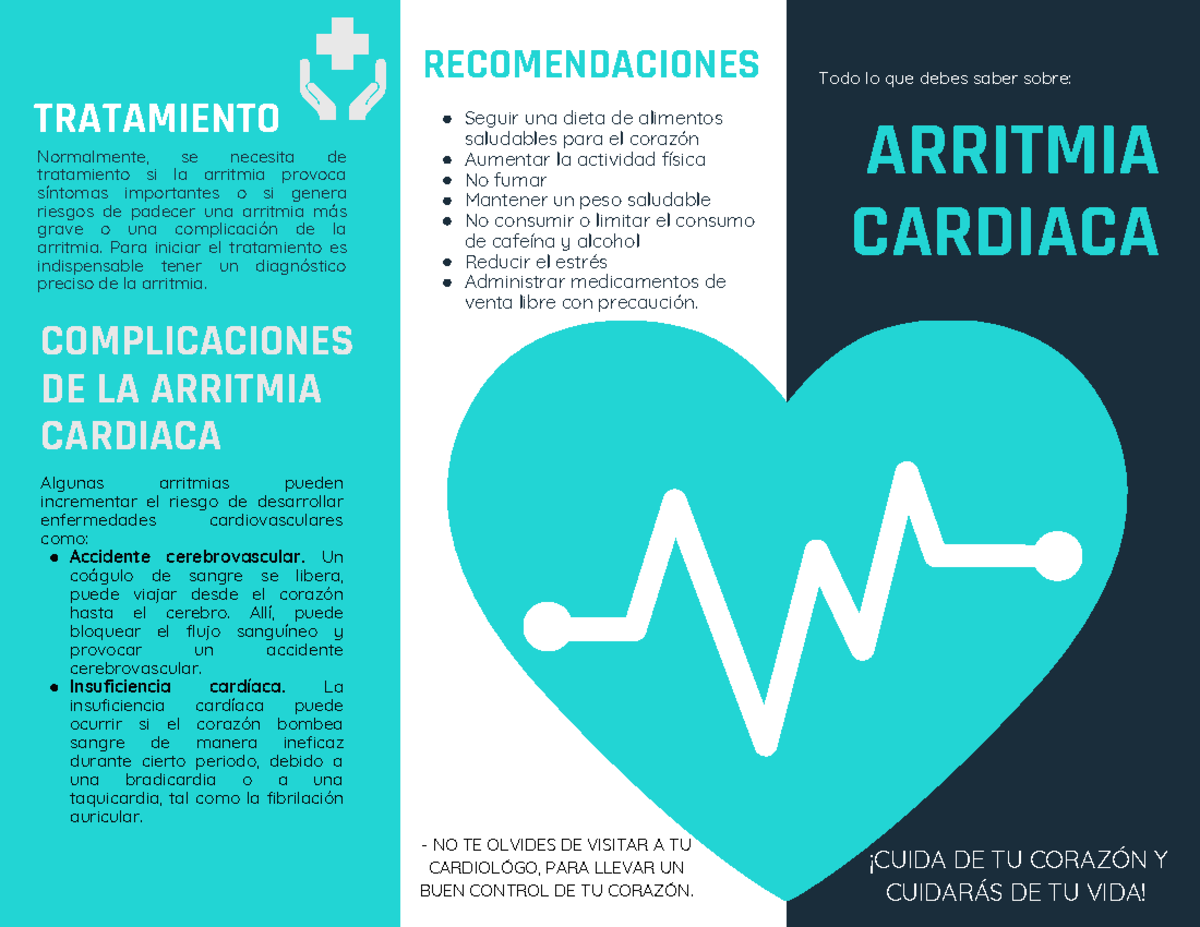 Arritmia Cardiaca - Triptico - ARRITMIA CARDIACA ####### Todo Lo Que ...