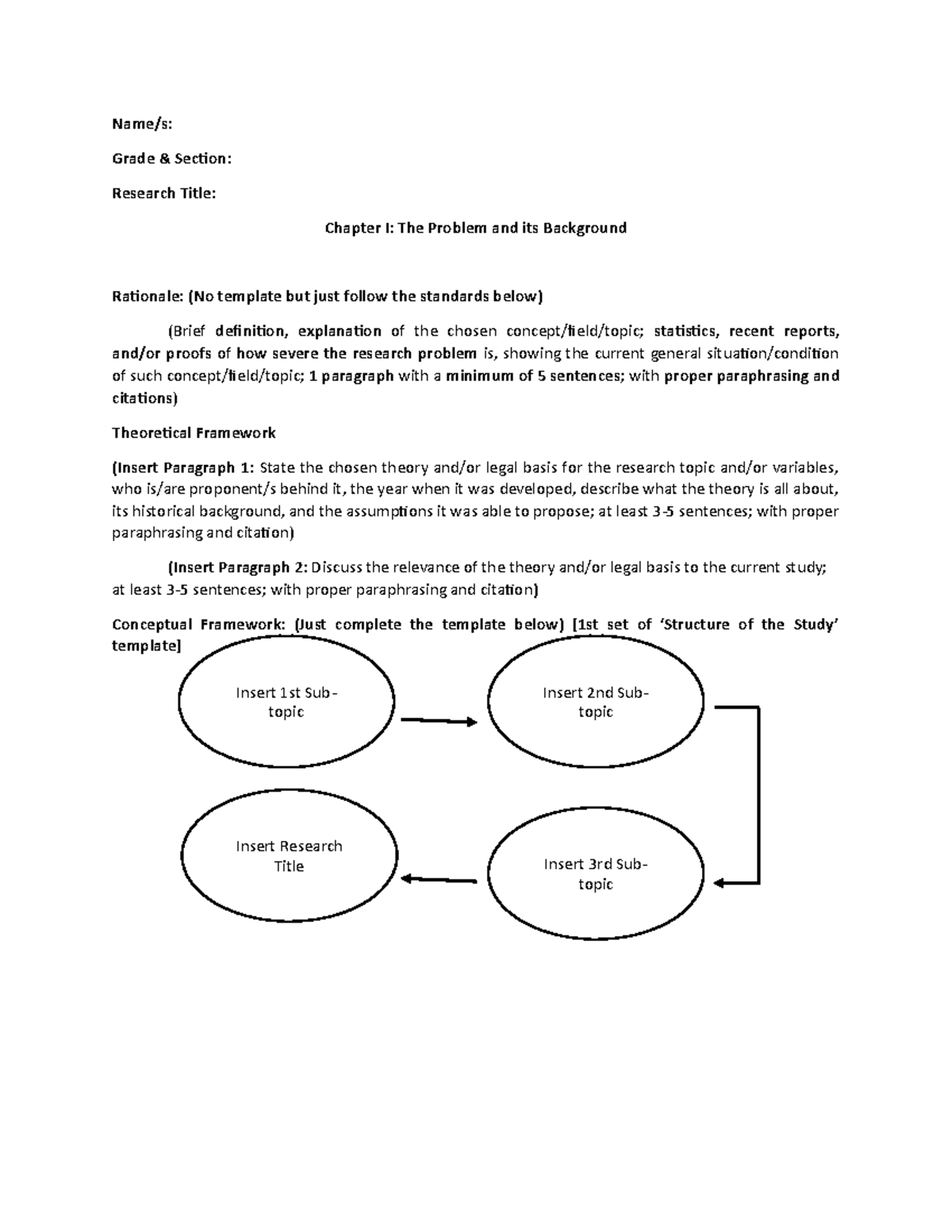 Template for Research Chapter 1 1 1 - Name/s: Grade & Section: Research ...