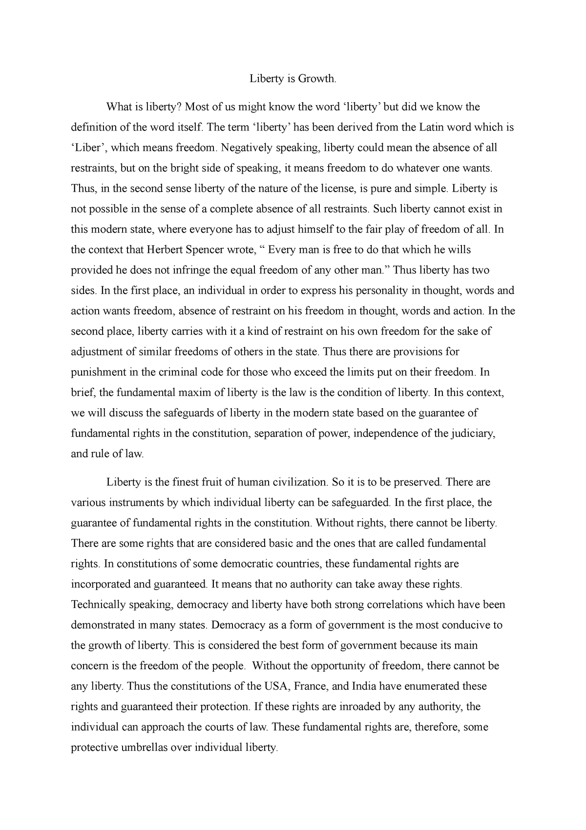 liberty is growth essay 700 words