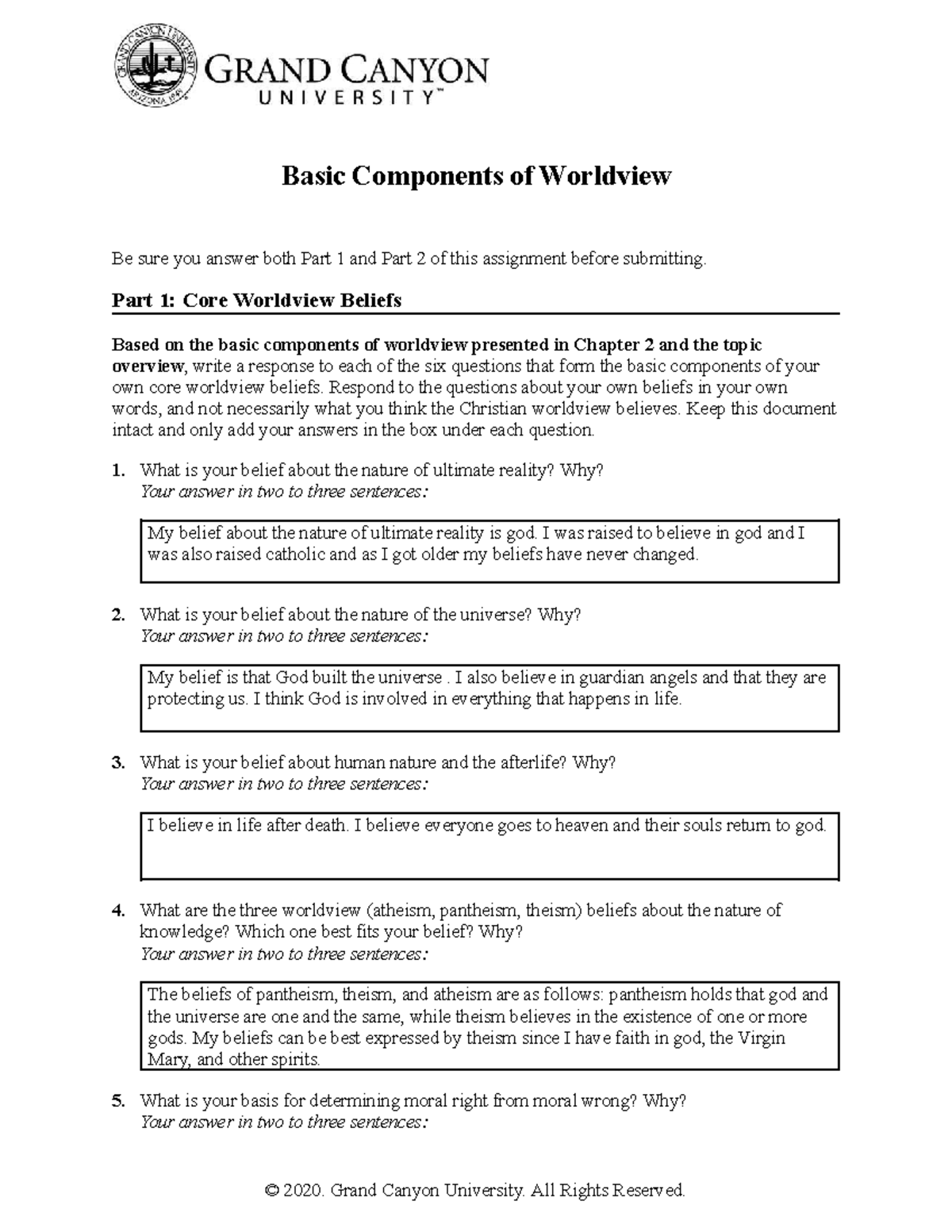CWV 101 301 RS T1Basic Components Of Worldview - Basic Components of ...