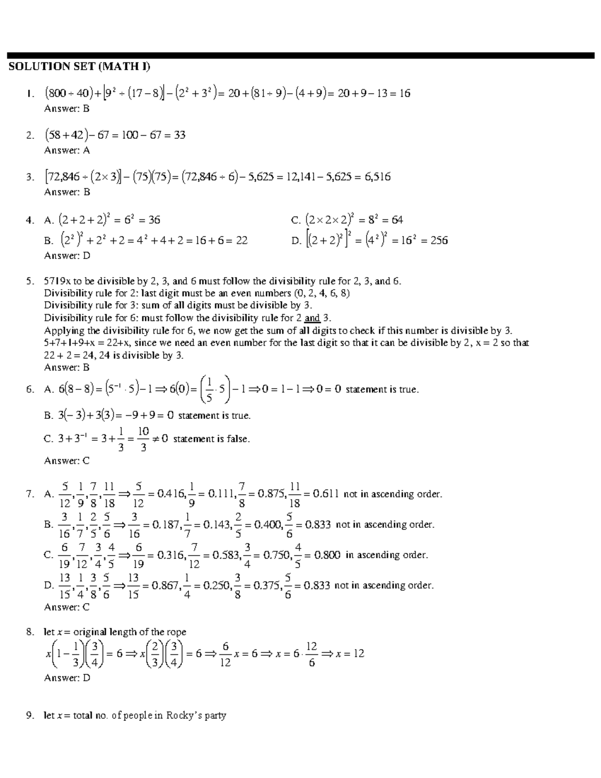 MATH Solution - Functions, Geometry and Trigonometry - College Algebra ...