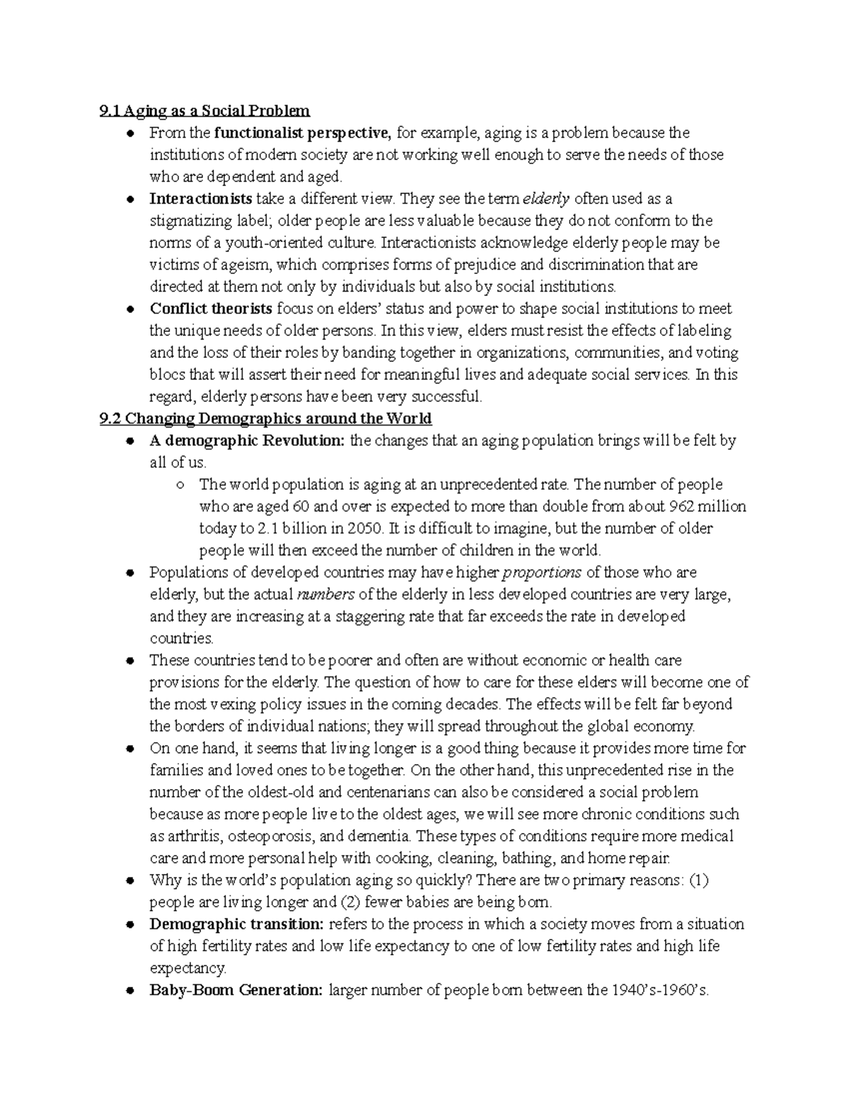 SOCI Revel 9 An Aging Society - 9 Aging as a Social Problem From the ...