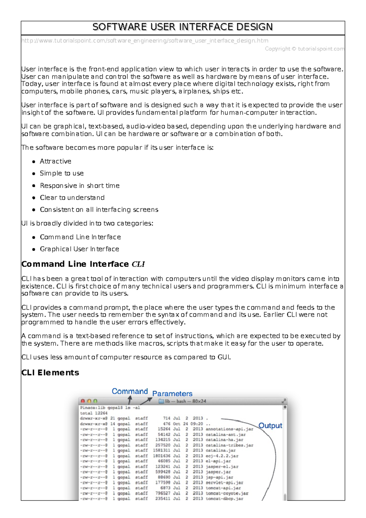 Software user interface design - - Studocu