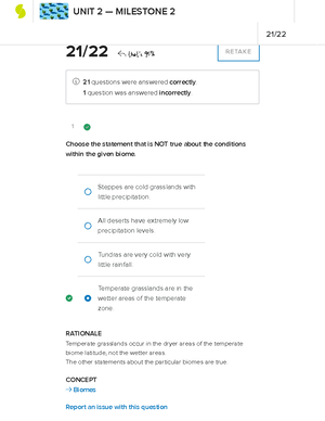 Sophia Enviornmental Science Milestone 3 - 1 CONCEPT → Solutions For ...