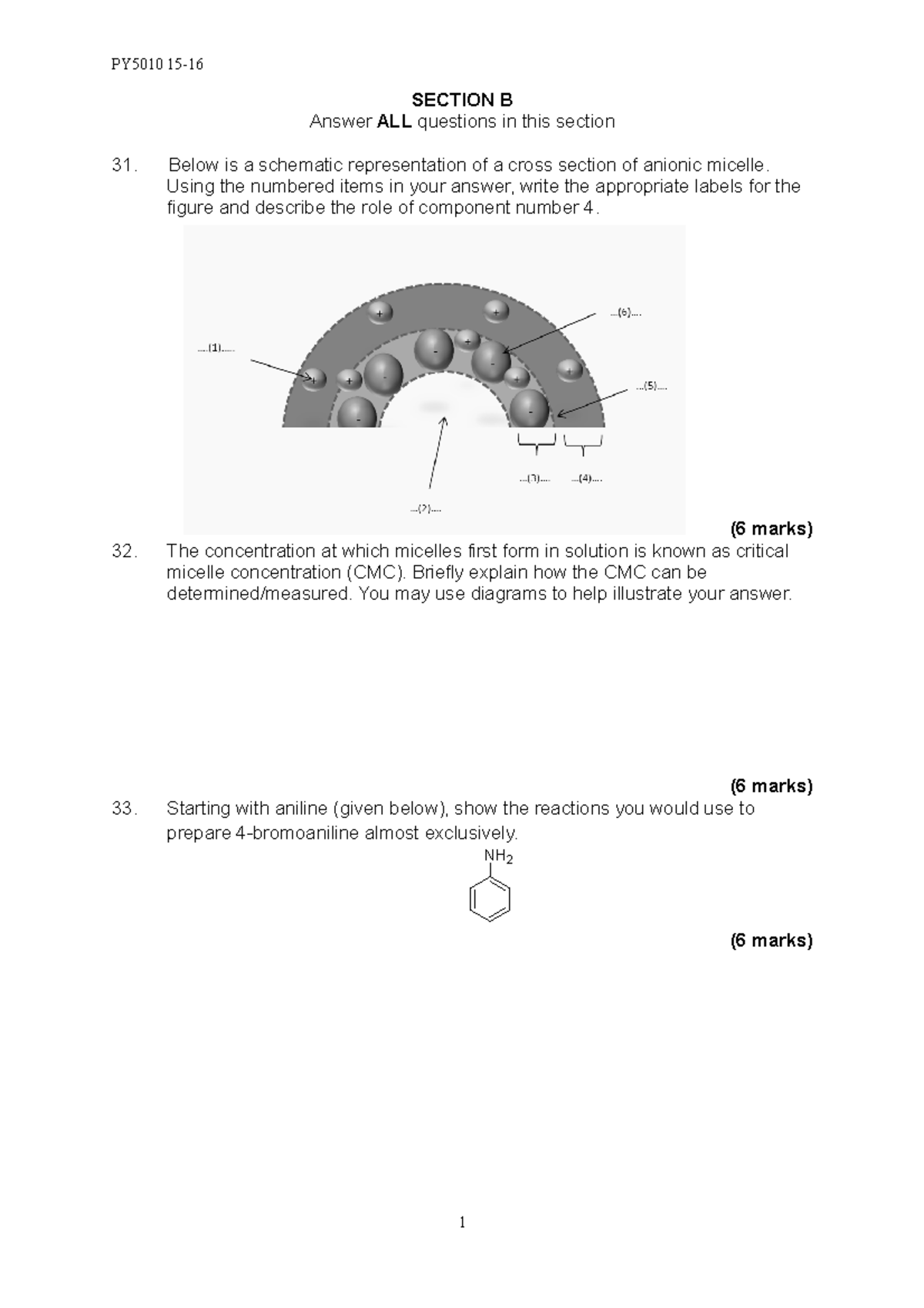 PY5010 2015 16 SECTION B Answer ALL Questions In This Section Below