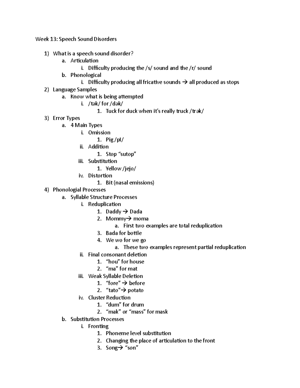 Week 13 - Lecture notes from Week 13 in this course. - Week 13: Speech ...