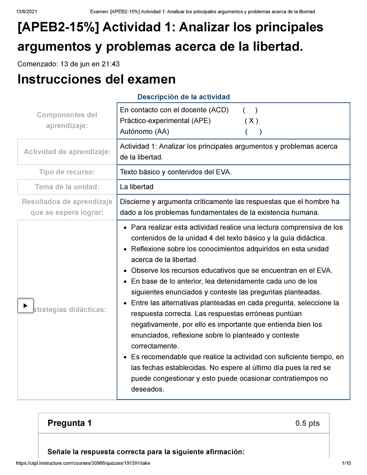 Examen [APEB 2-15%] Actividad 1 Analizar Los Principales Argumentos Y ...