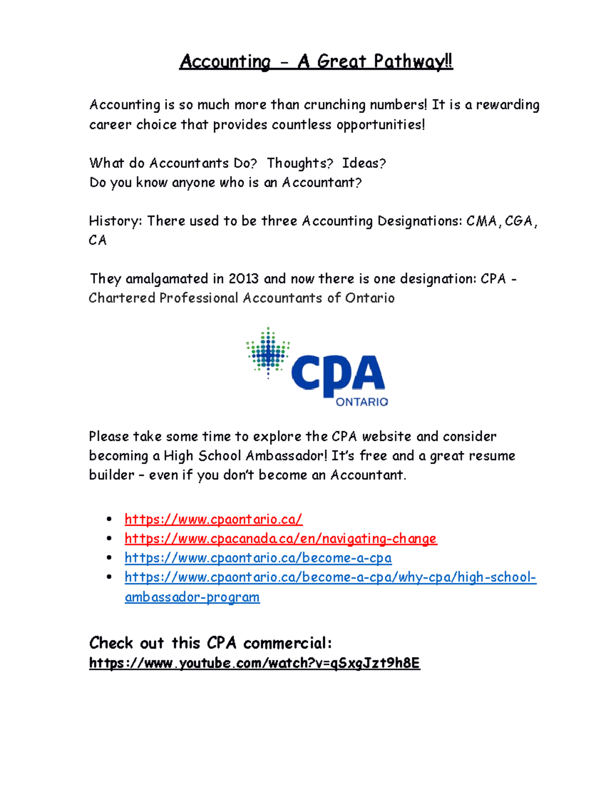 B - Accounting - A Great Pathway - Accounting - A Great Pathway ...