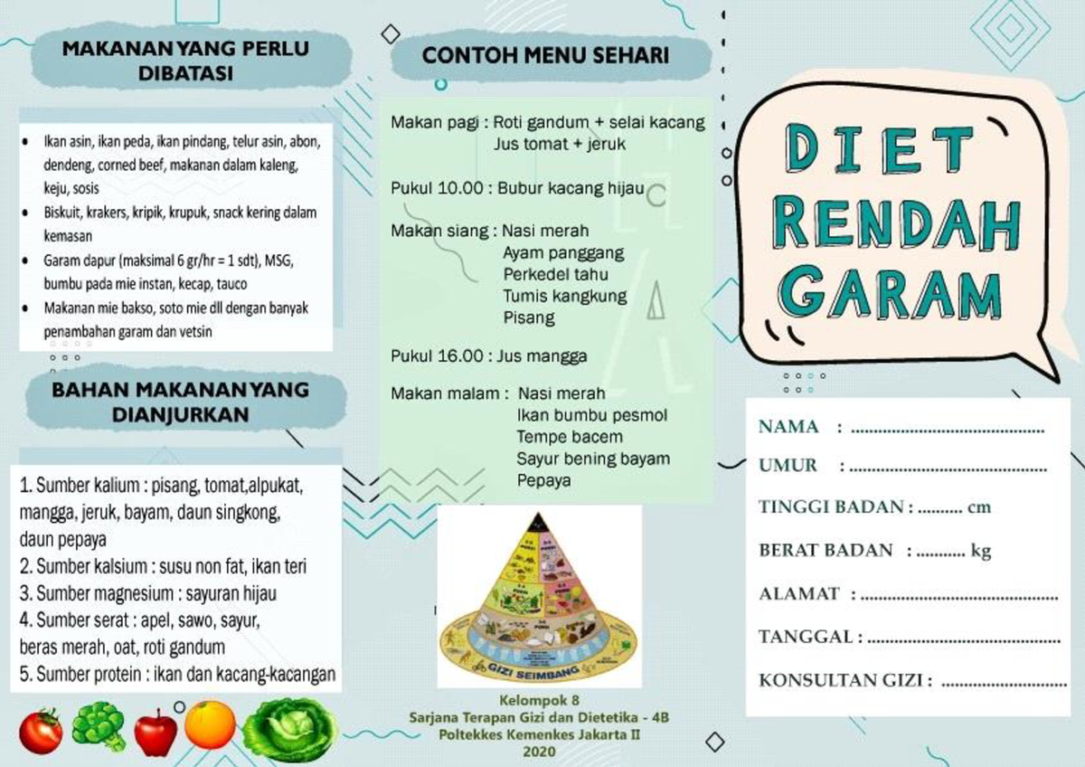 Diet rendah garam untuk penderita hipertensi MAKANANYANG PERLU