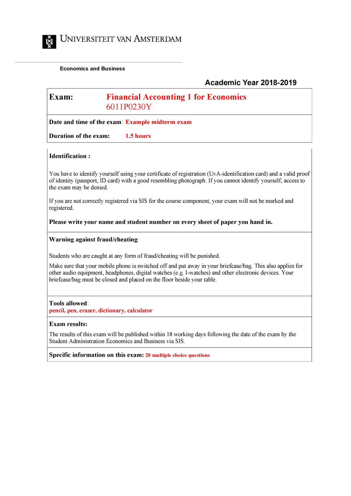 Mock Midterm 2018 - Economics And Business Academic Year 2018- Exam ...