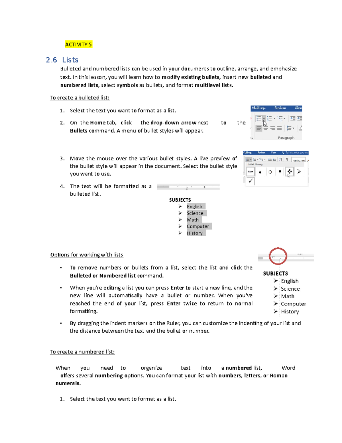Adv.com - lecture notes for advance computer application - ACTIVITY 5 2 ...