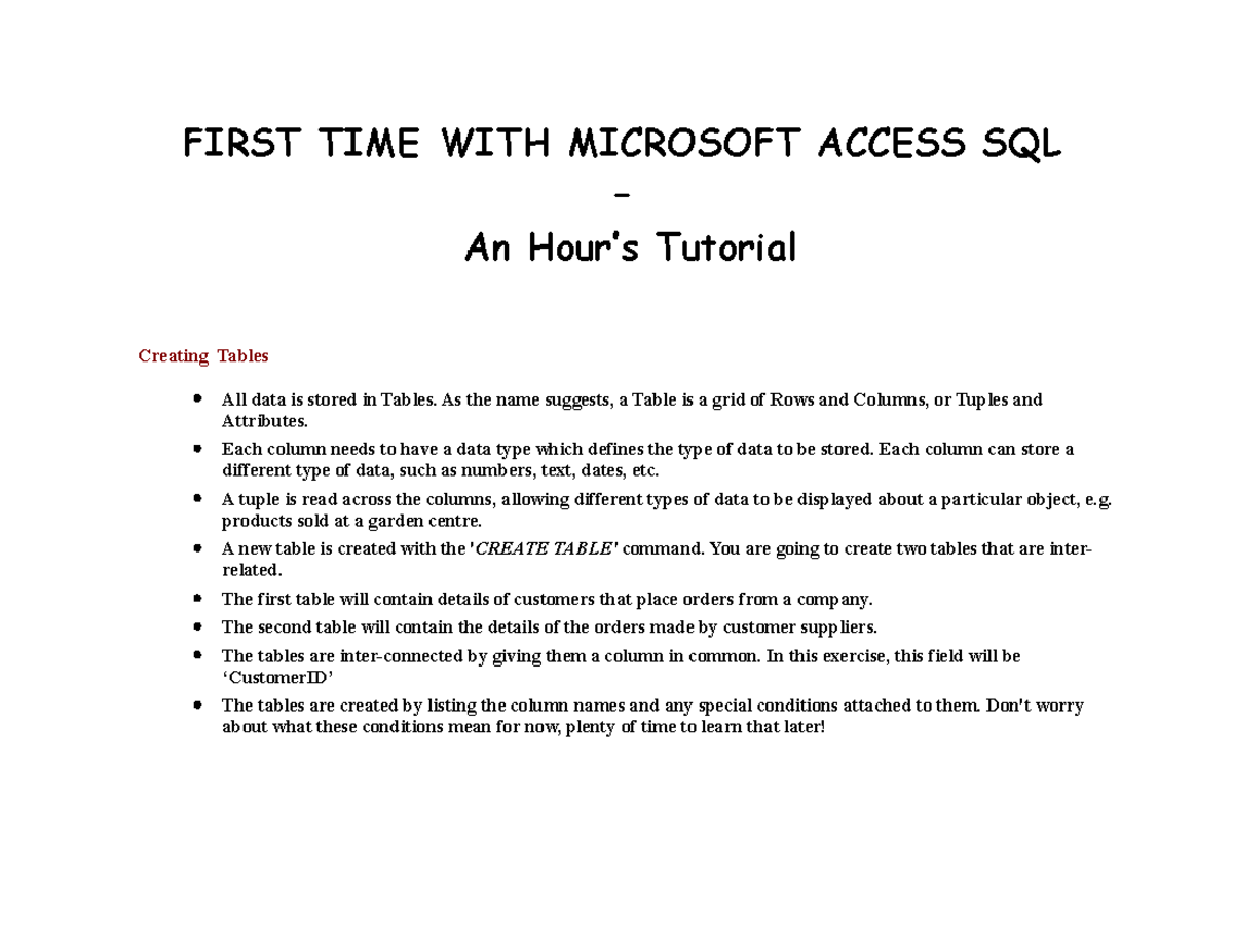 ms access sql first day of month