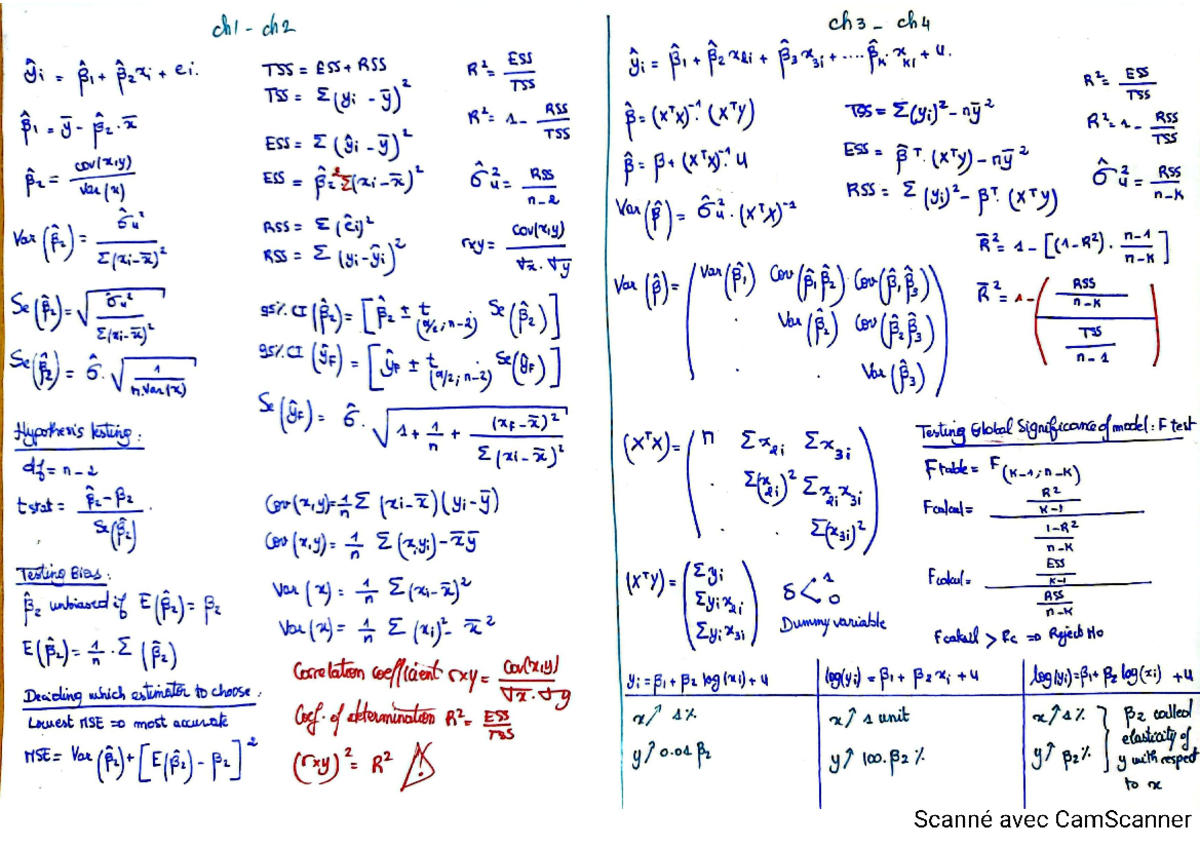 Résumé-Econometrics - Econometrics - Studocu