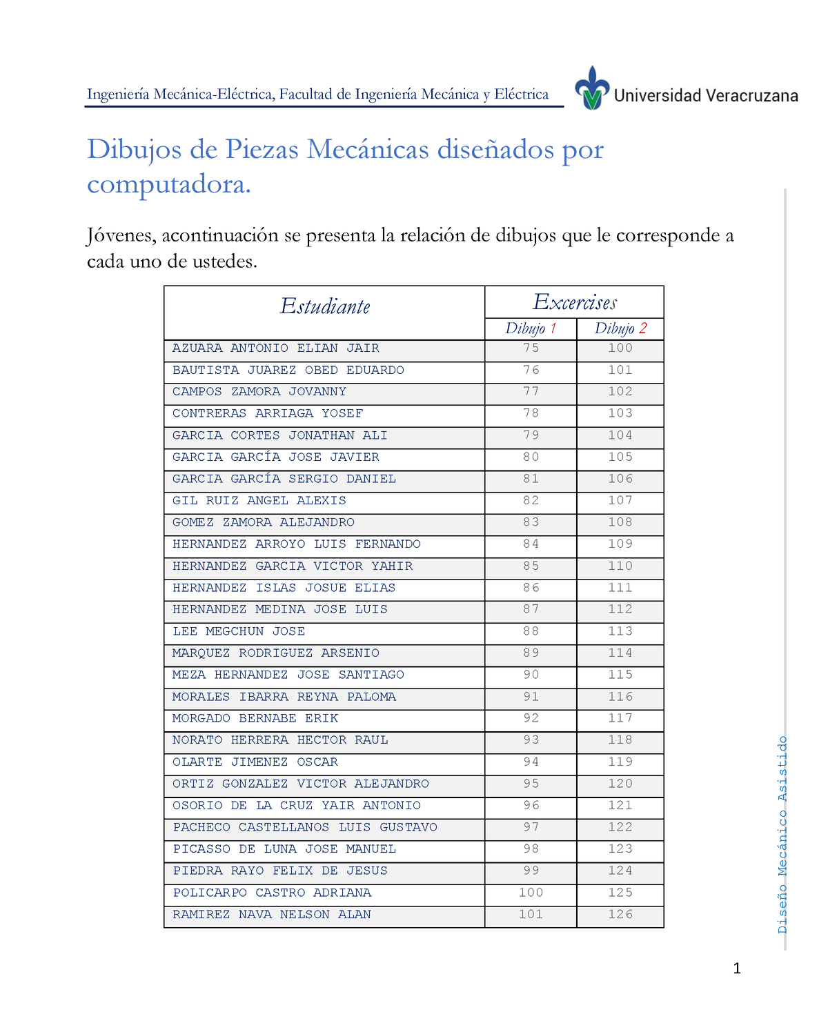 U.2 Ejercicios 3D 2023 - DiseÒo Mec·nico Asistido IngenierÌa Mec·nica ...