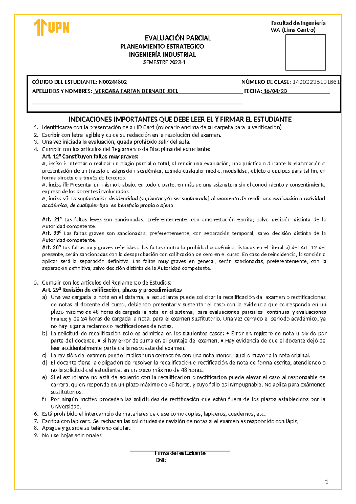 Parcial - Planeamiento Estrategico Parte 1, 2,3,4, 5 y 6 - WA (Lima ...
