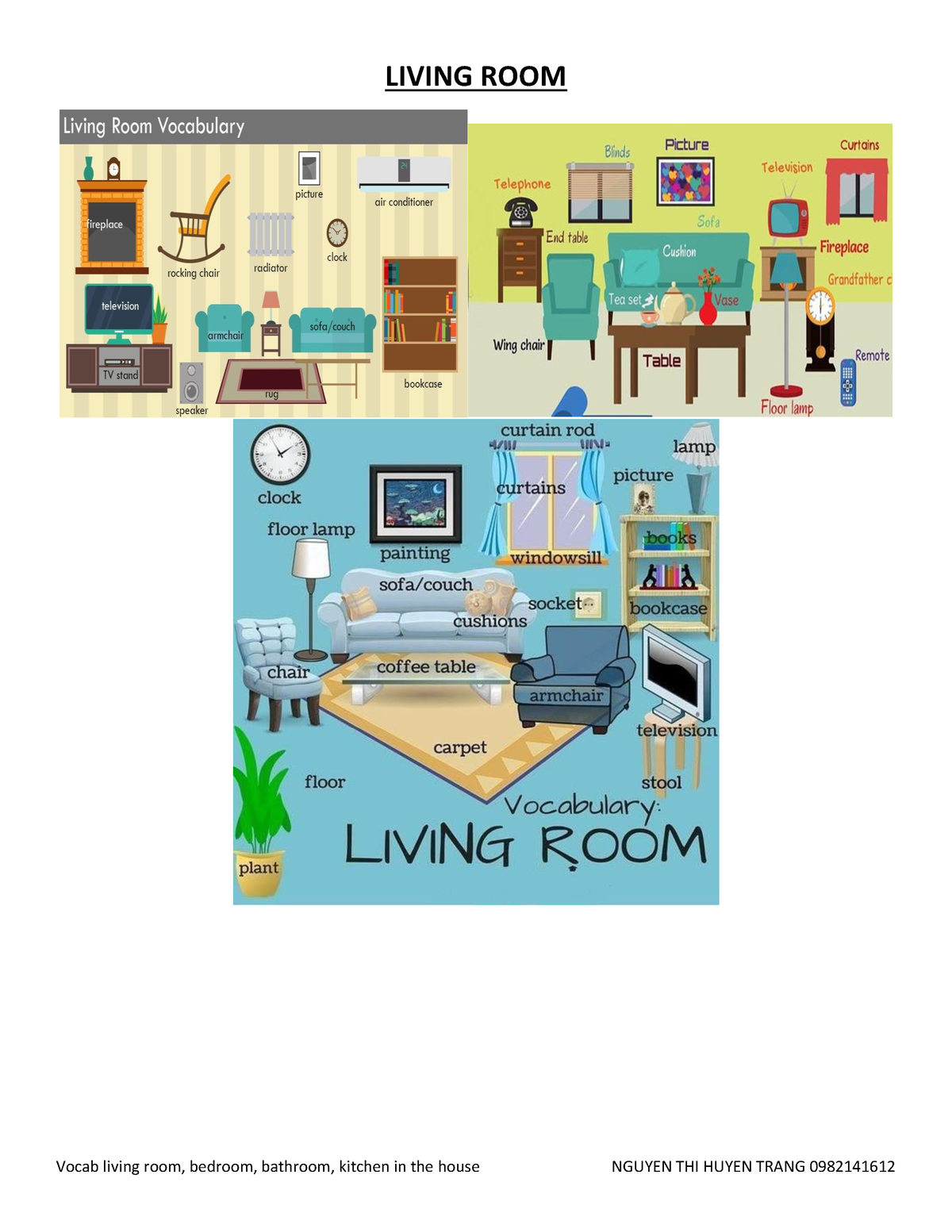 Vocab livingroom bedroom bathroom kitchen in house - ielts vocab ...