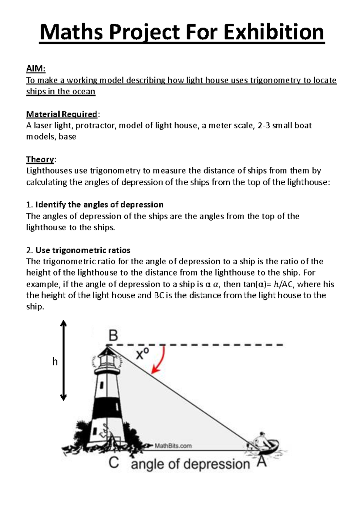 Maths project model - hululu - Maths Project For Exhibition AIM: To ...