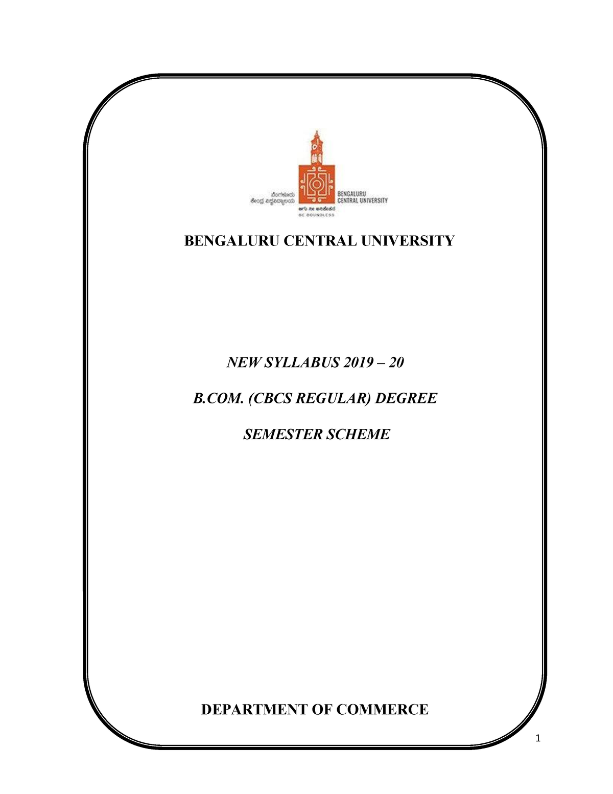 B.COM- Regular- Syllabus-2019-20 - 1 BENGALURU CENTRAL UNIVERSITY NEW ...