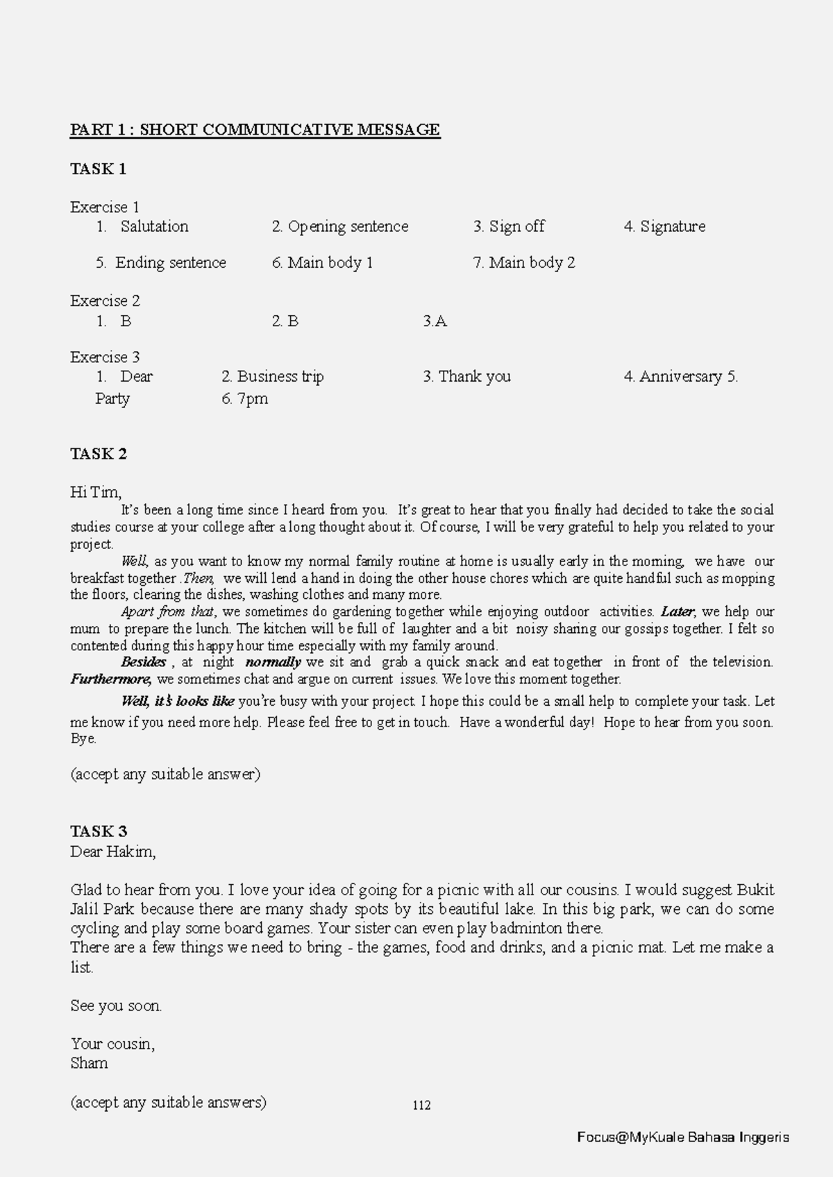 177 SPM Bahasa Inggeris Focus My Kuale-214-215 - 112 PART 1 : SHORT ...