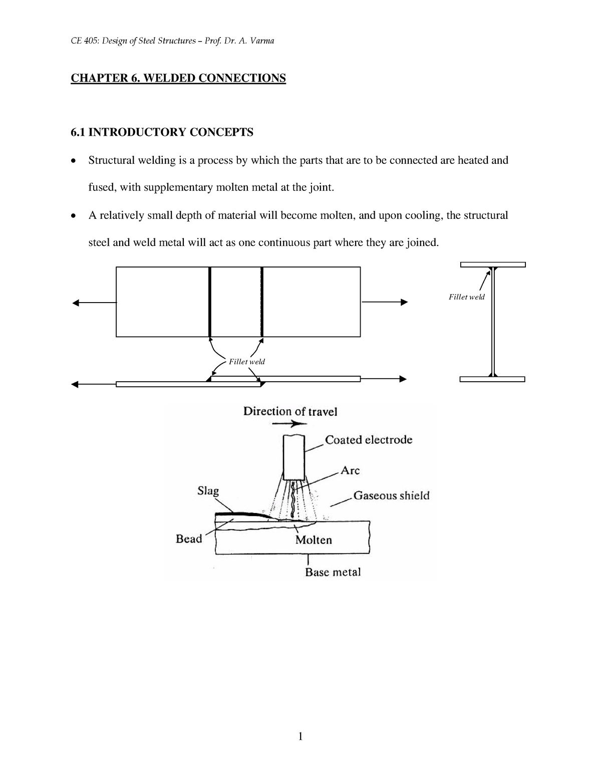 Chap6 - Xxx - CHAPTER 6. WELDED CONNECTIONS 6 INTRODUCTORY CONCEPTS ...