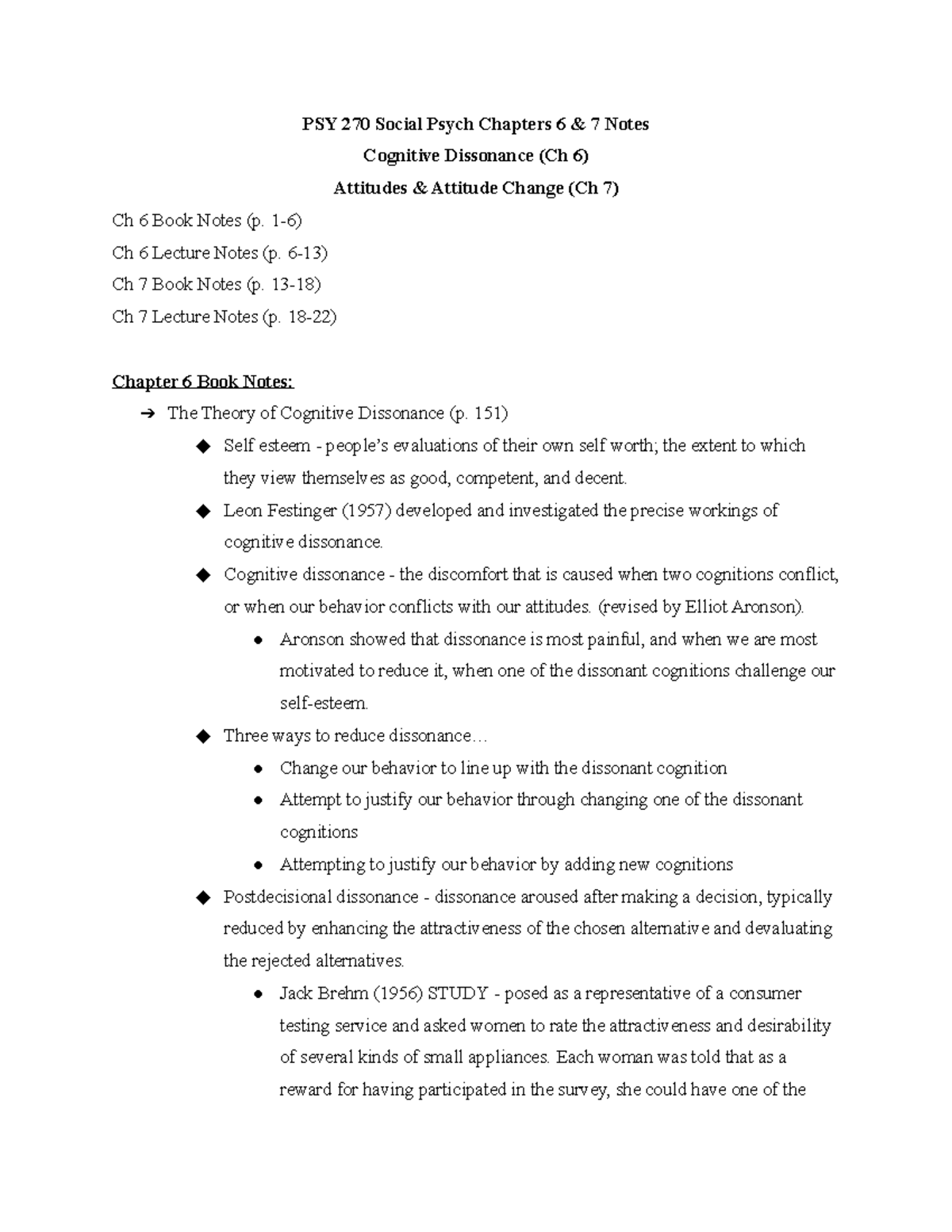 PSY 270 Social Psych Exam 3 Material - PSY 270 Social Psych Chapters 6 ...