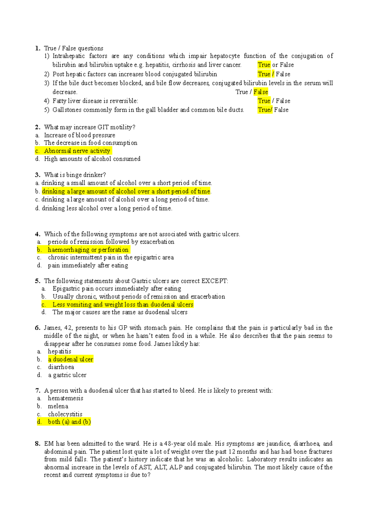 Hap quiz 2 - Human Pathophysiology Quiz practice with Answers. - True ...
