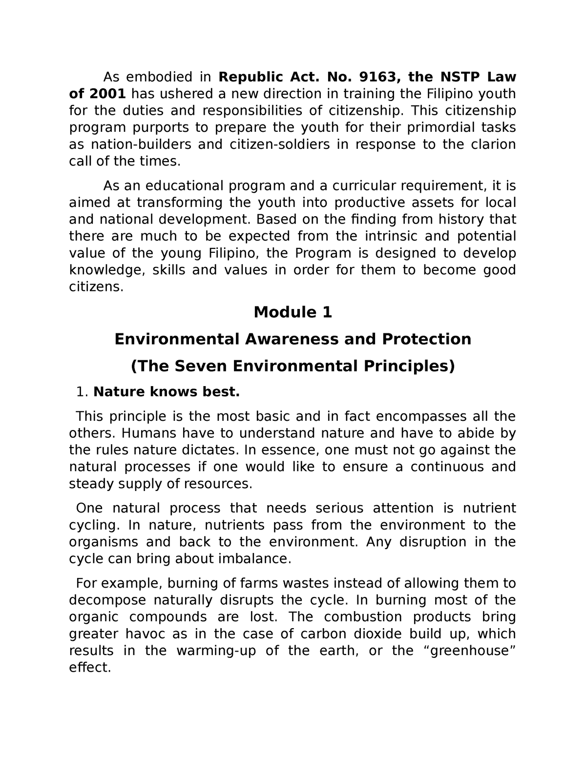 Module 1 - Project - As Embodied In Republic Act. No. 9163, The NSTP ...