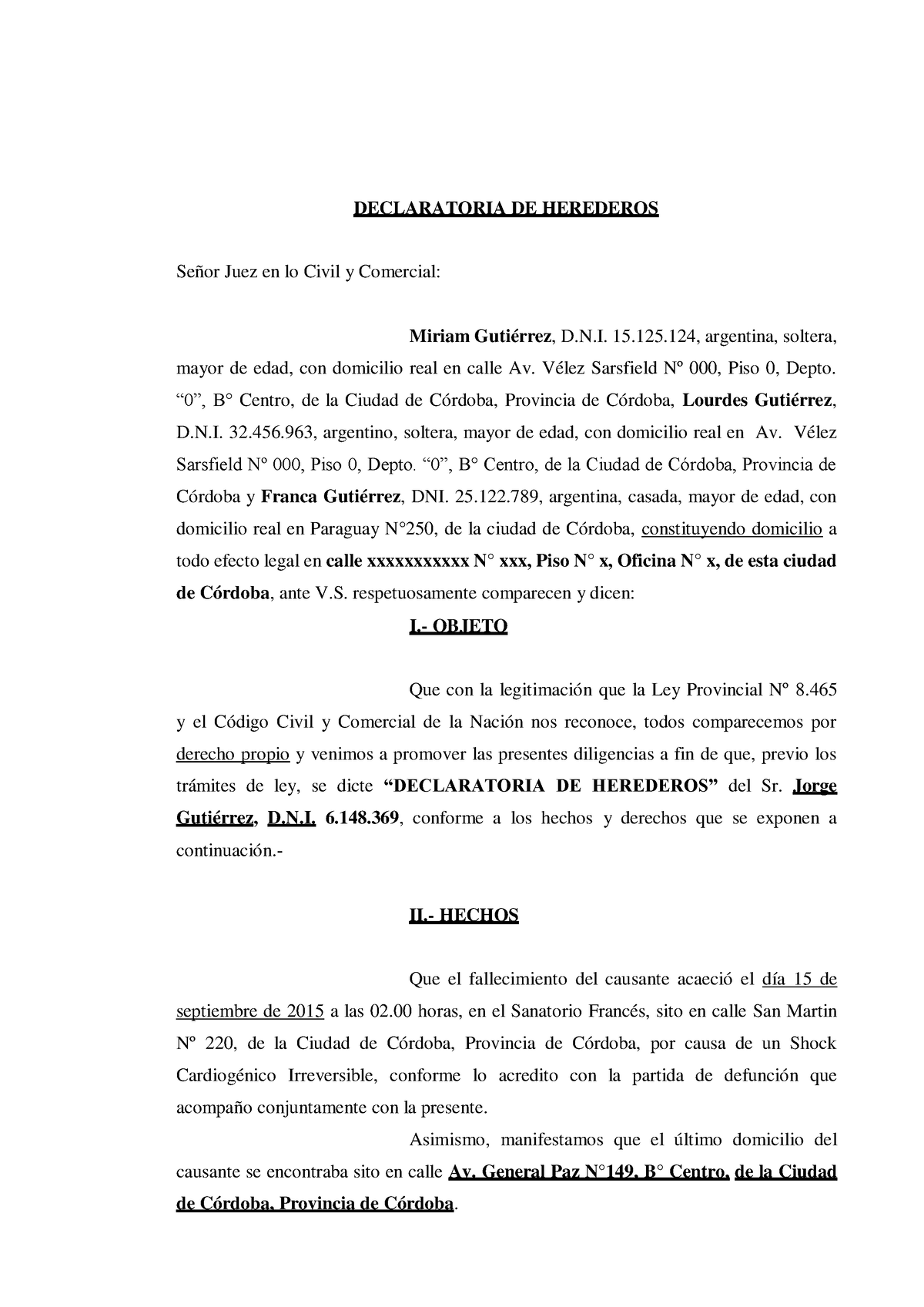 TP 1 Segunda Etapa Declaratoria De Herederos - Derecho Sucesorio ...