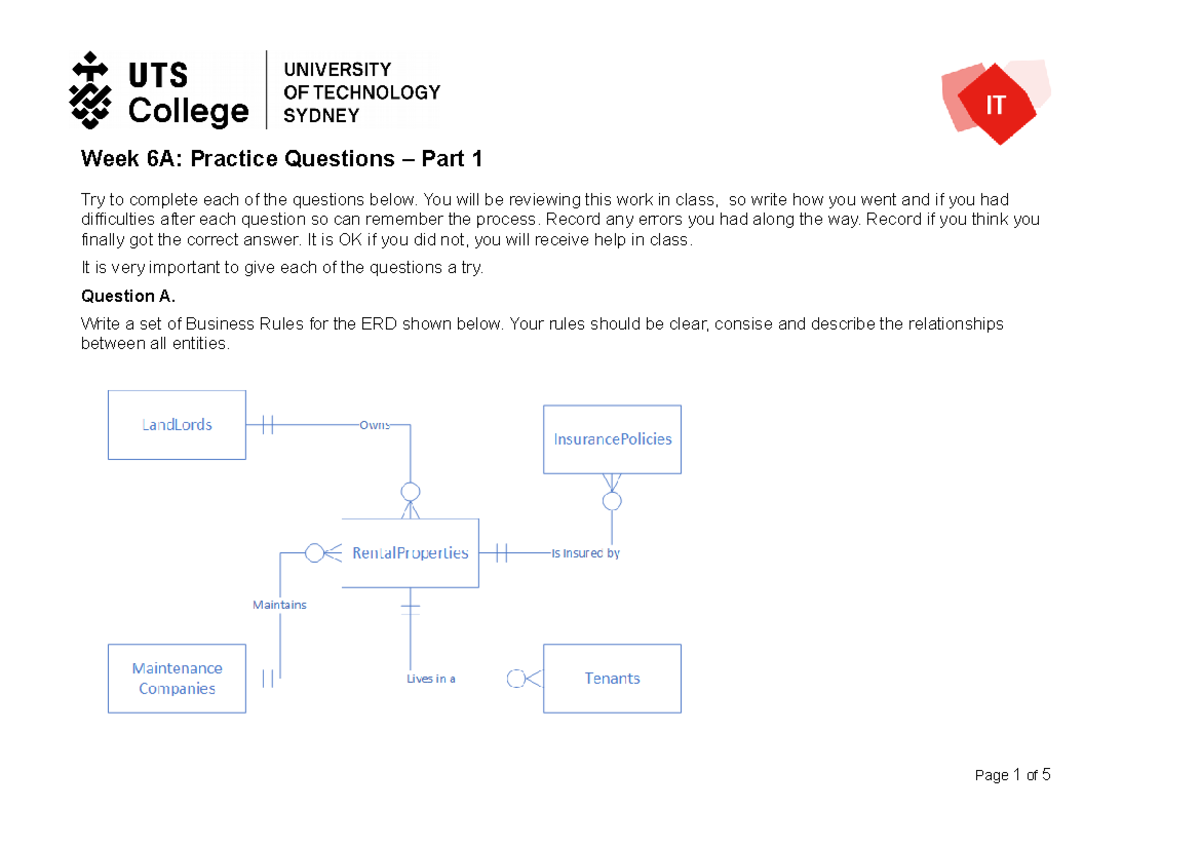 Week 6A - Practice Questions - Part 1 - Week 6A: Practice Questions ...