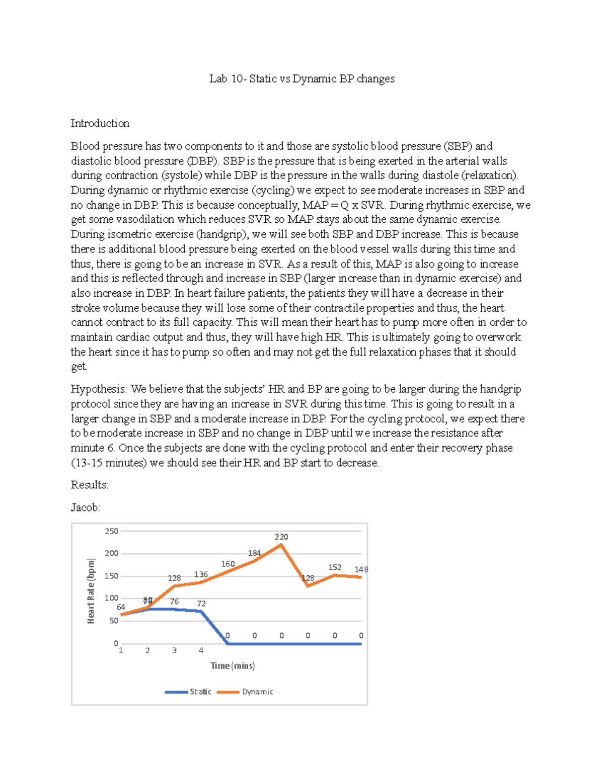 Lab 10 Static Vs Dynamic BP Changes Lab 10 Static Vs Dynamic BP