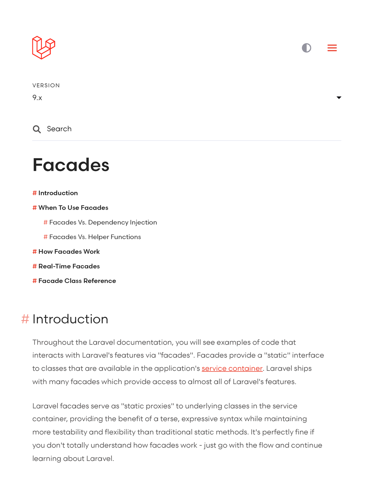 Facades Laravel The PHP Framework For Web Artisans - V ERS IO N Facades ...