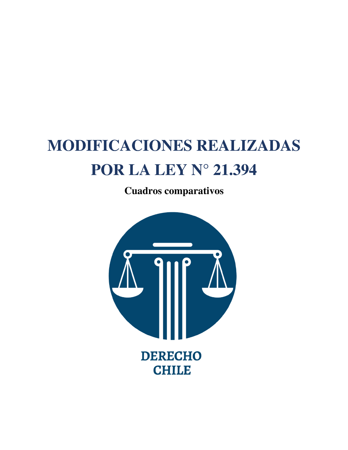 Modificaciones Ley 21.394 - Derecho Chile - MODIFICACIONES REALIZADAS ...