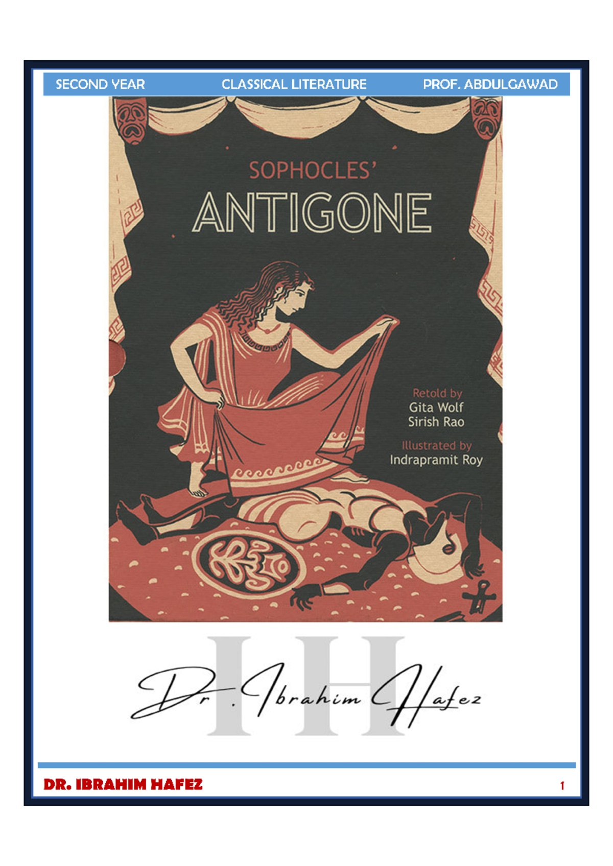 Antigone (Sophocles play) - SECOND YEAR CLASSICAL LITERATURE PROF ...
