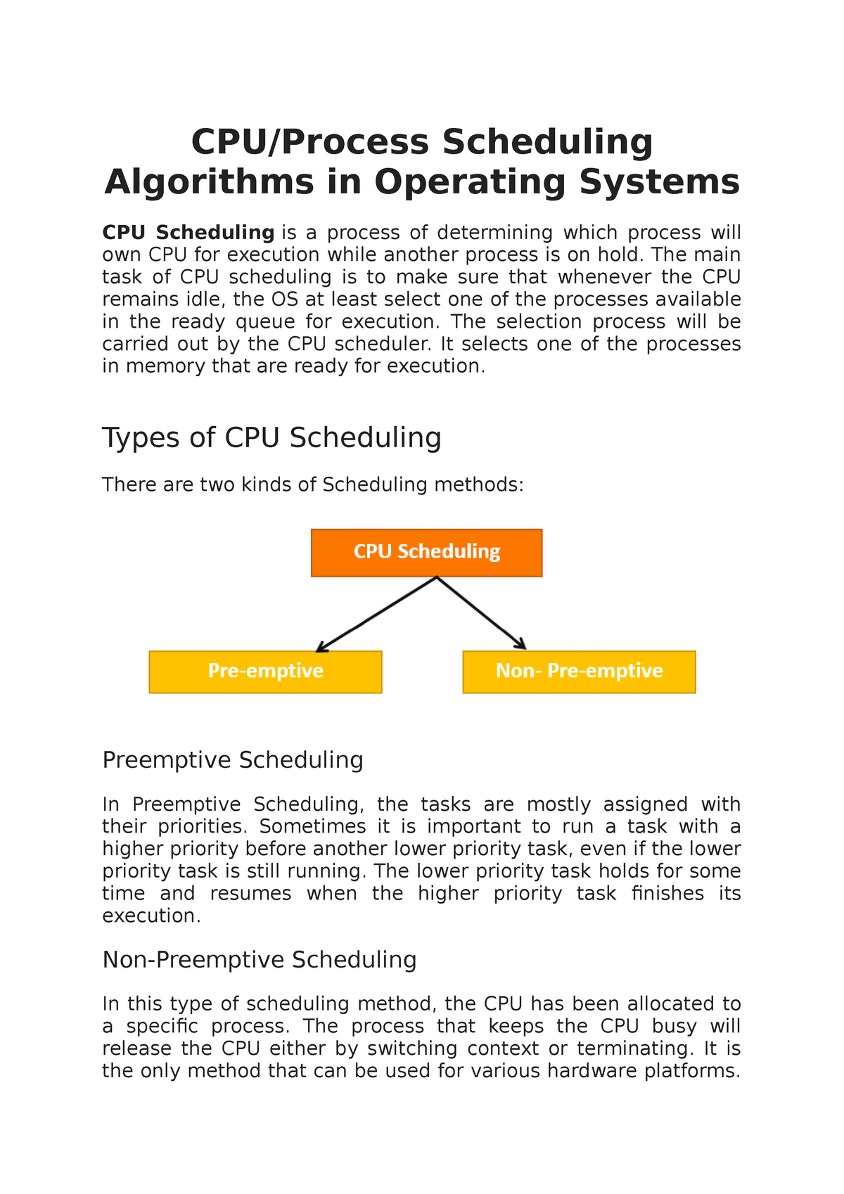 Os Process Sched About OS CPU Process Scheduling Algorithms In 