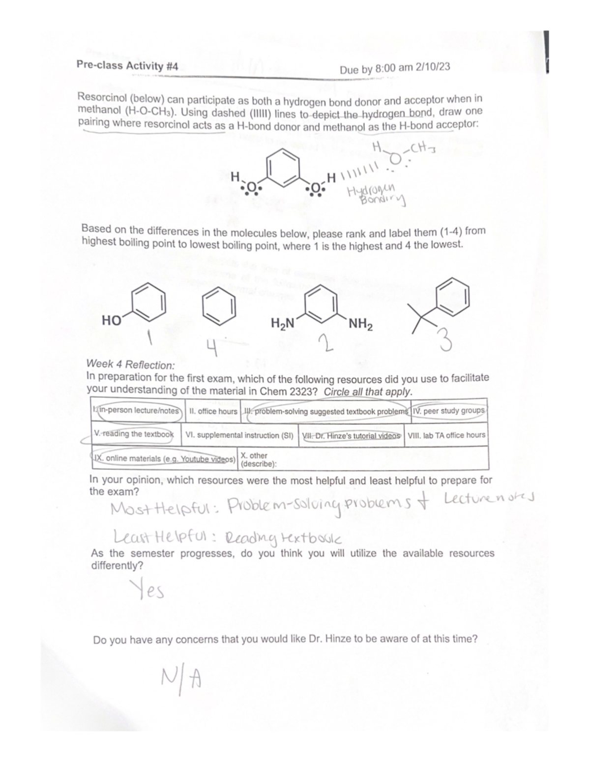 Pre-class Activity #3 - Practice OCHEM, hybridization, octets, IUPAC ...