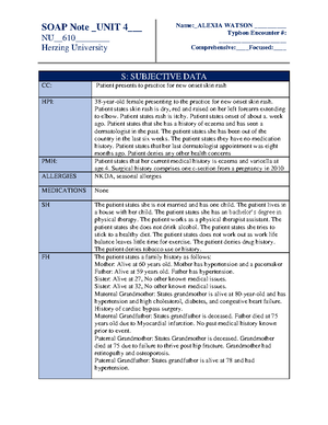 SOAP WK 12 NU623 - soap note subjective and objective week 12 - SOAP ...