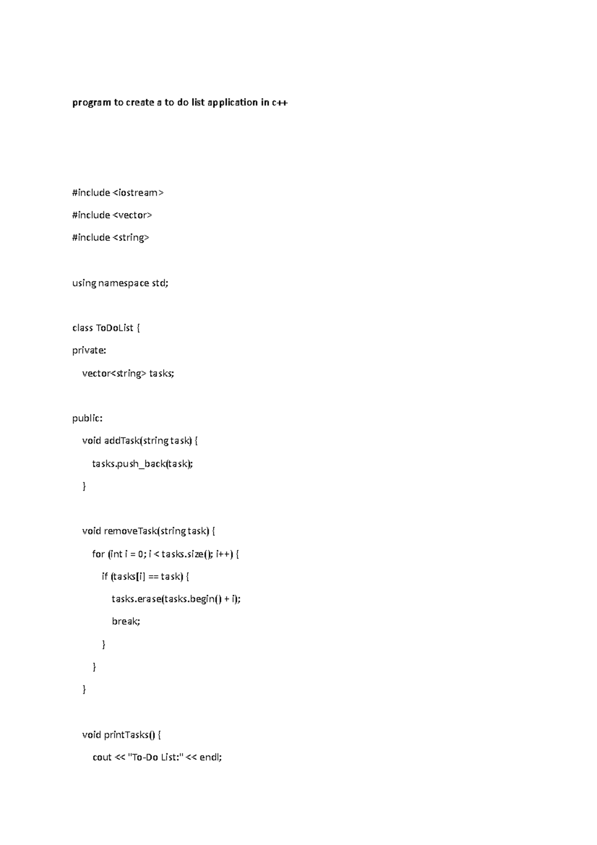 C++ to do - Program to create a to do list application Using C++ ... image.