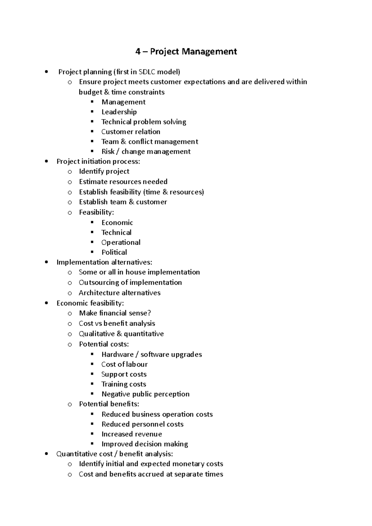 4 – Project Management - 4 Project Management Project Planning (first 