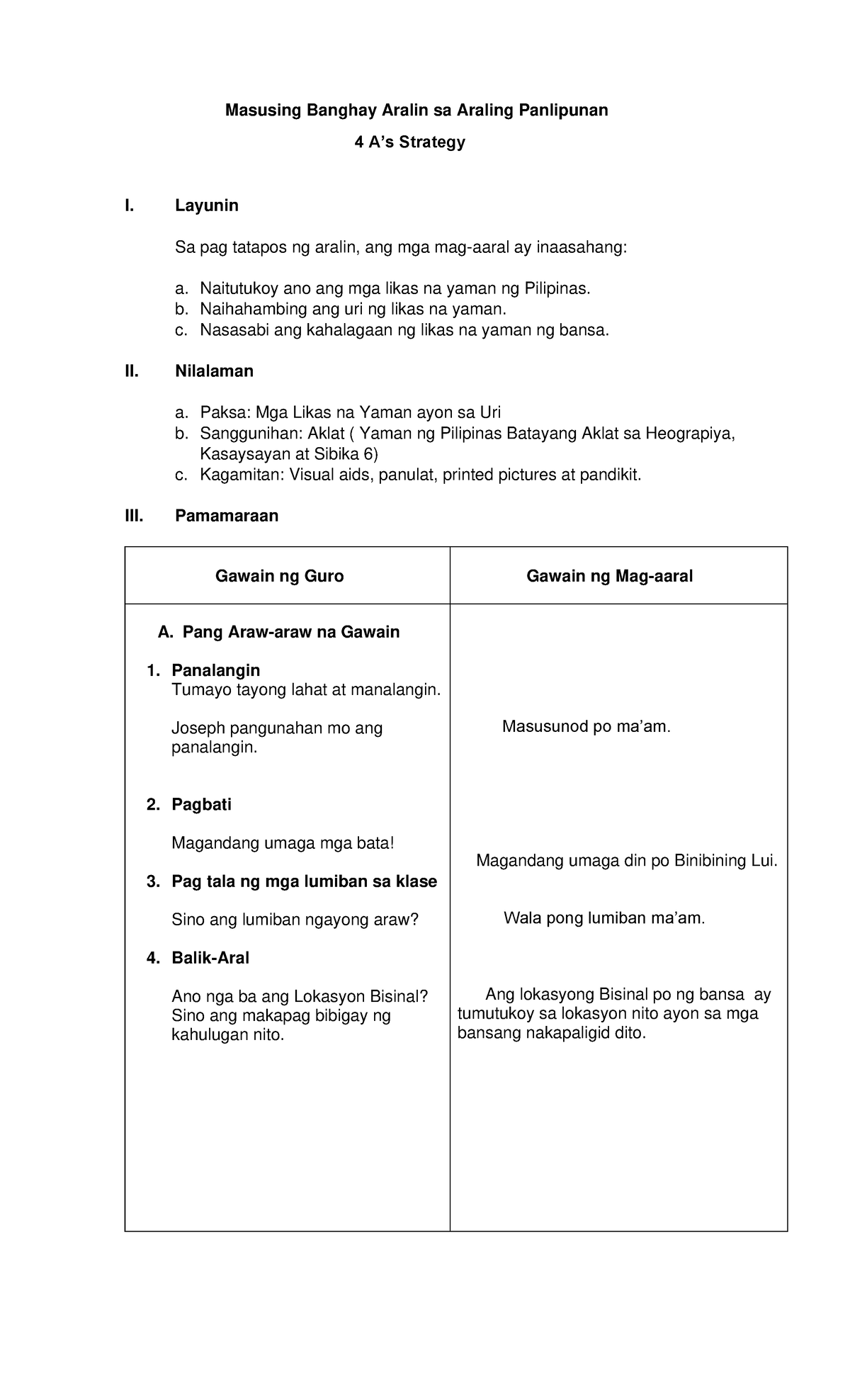 Dlp-4 - Modulemar Learning For Student Teachers - Masusing Banghay 