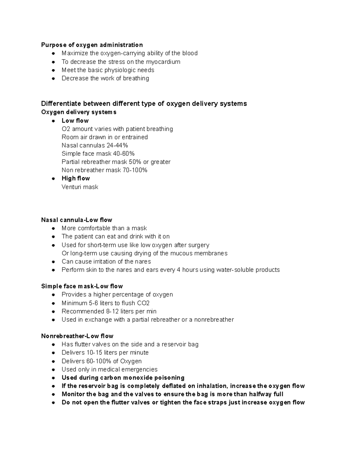 Oxygen therapy objectives Purpose of oxygen administration Maximize