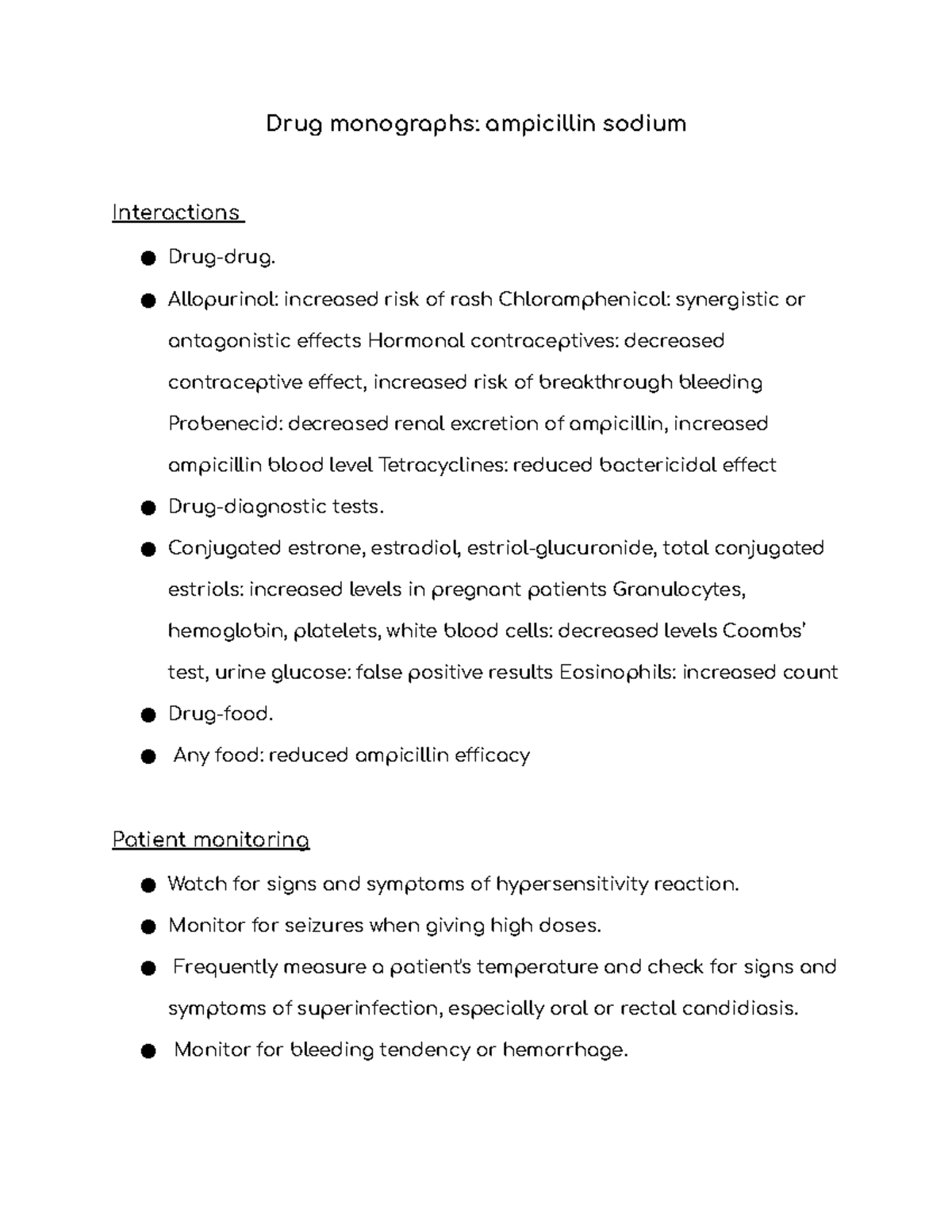 Drug monographs ampicillin sodium Drug monographs ampicillin sodium